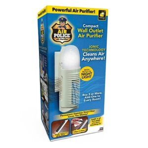 𝖡𝗎𝗅𝖻𝖧𝖾𝖺𝖽 Air Police™ Compact Wall Outlet Air Purifier White